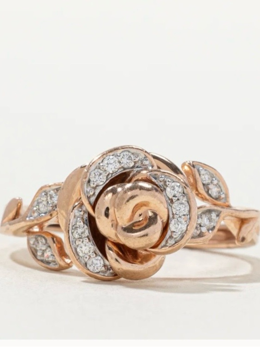 Zales  Disney Enchanted Belle Rose Gold Floral Diamond Ring